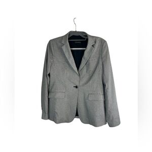 Banana Republic Long & Lean Blazer Size 8 Black‎ White Houndstooth Career Jacket